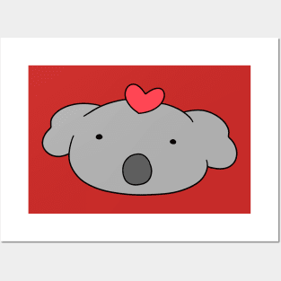 Heart Koala Face Posters and Art